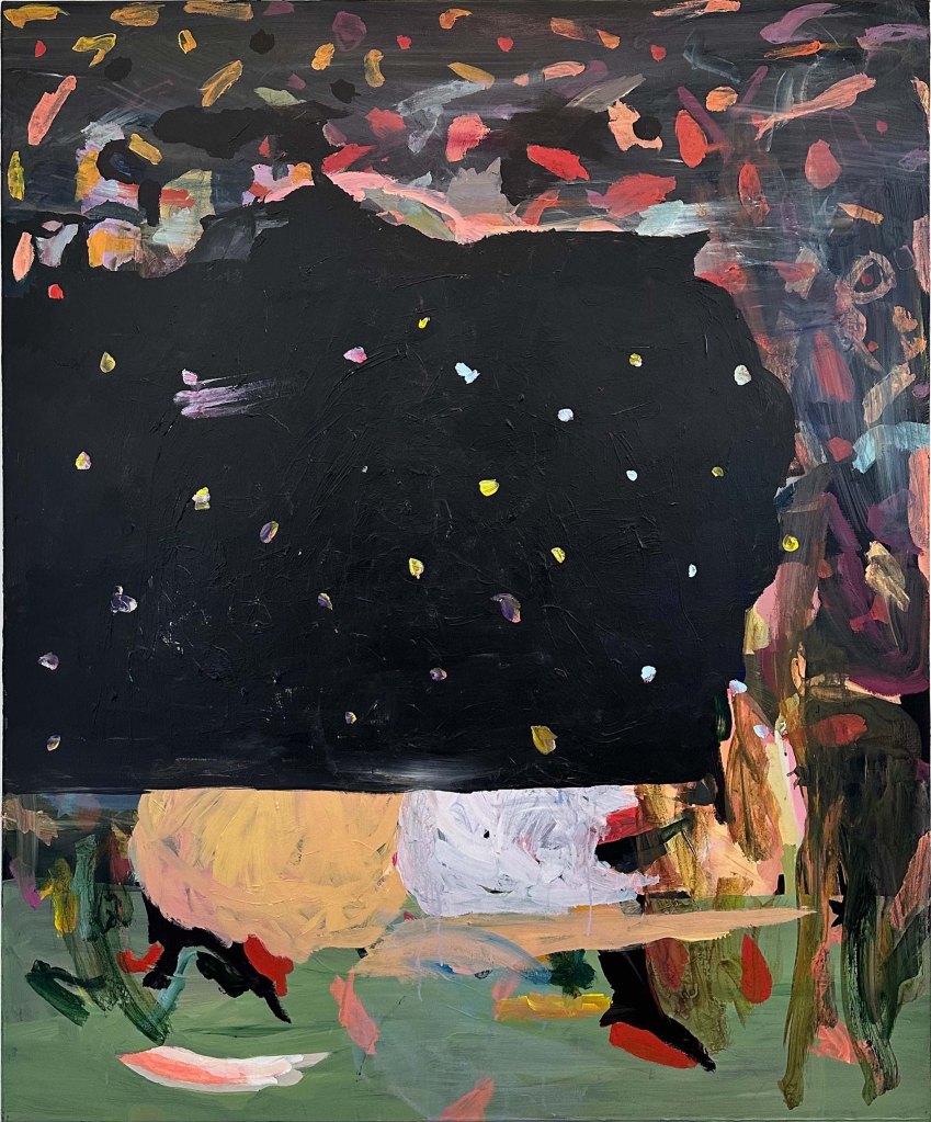 painting by chris bell entitled big and small nights colliding